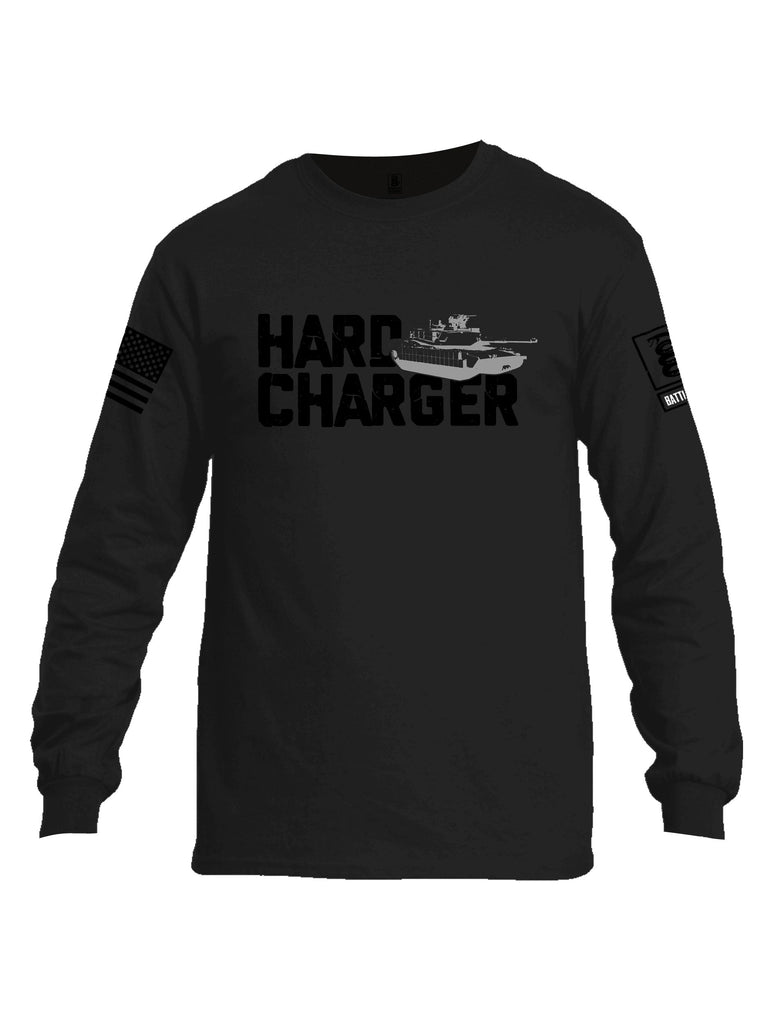 Battleraddle Hard Charger Black Sleeves Men Cotton Crew Neck Long Sleeve T Shirt