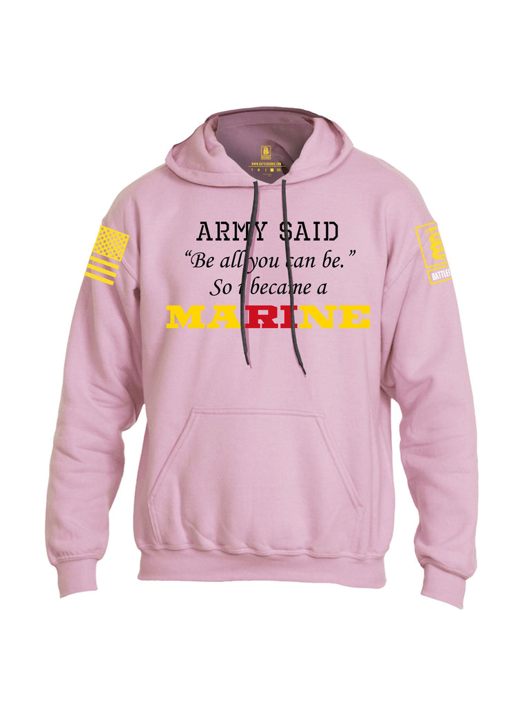Battleraddle Army Said   Yellow Sleeves Uni Cotton Blended Hoodie With Pockets