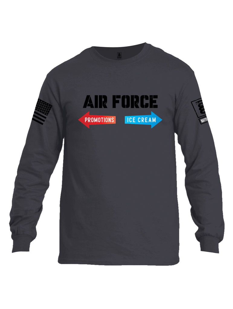 Battleraddle Air Force Promotions Ice Cream Black Sleeves Men Cotton Crew Neck Long Sleeve T Shirt