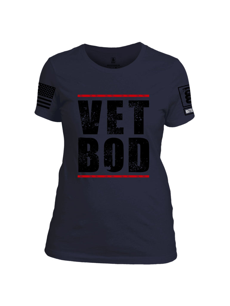 Battleraddle Vet Bod  Black Sleeves Women Cotton Crew Neck T-Shirt