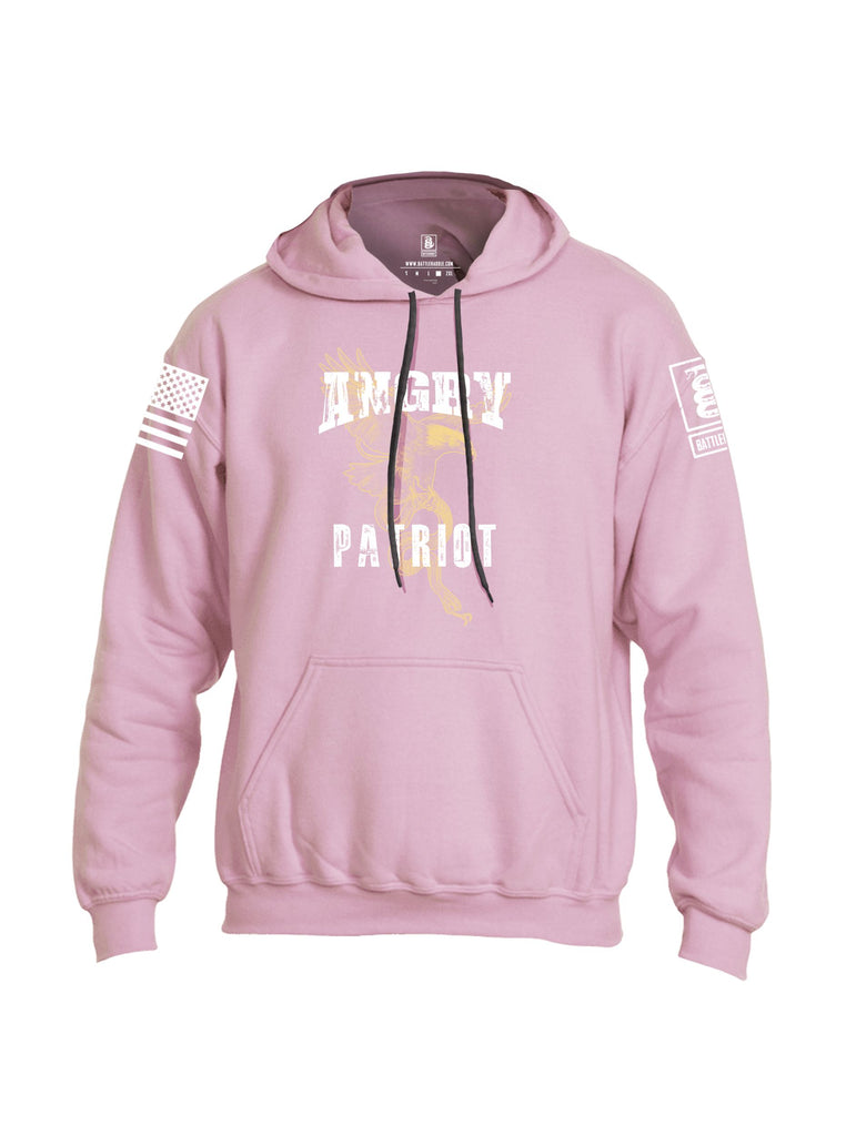Battleraddle Angry Patriot Eagle  White Sleeves Uni Cotton Blended Hoodie With Pockets