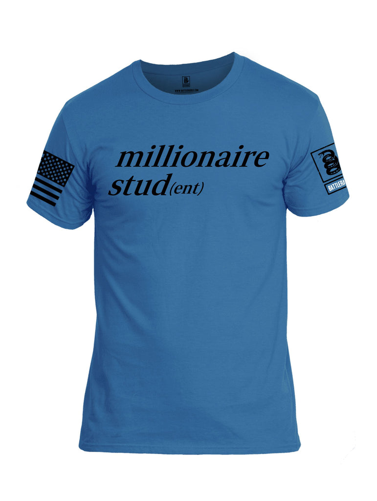 Battleraddle Millionaire Student Black Sleeves Men Cotton Crew Neck T-Shirt