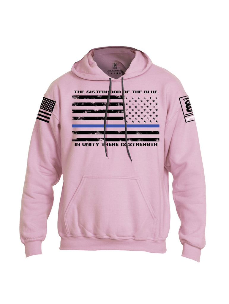 Battleraddle The Sisterhood Of The Blue  Black Sleeves Uni Cotton Blended Hoodie With Pockets