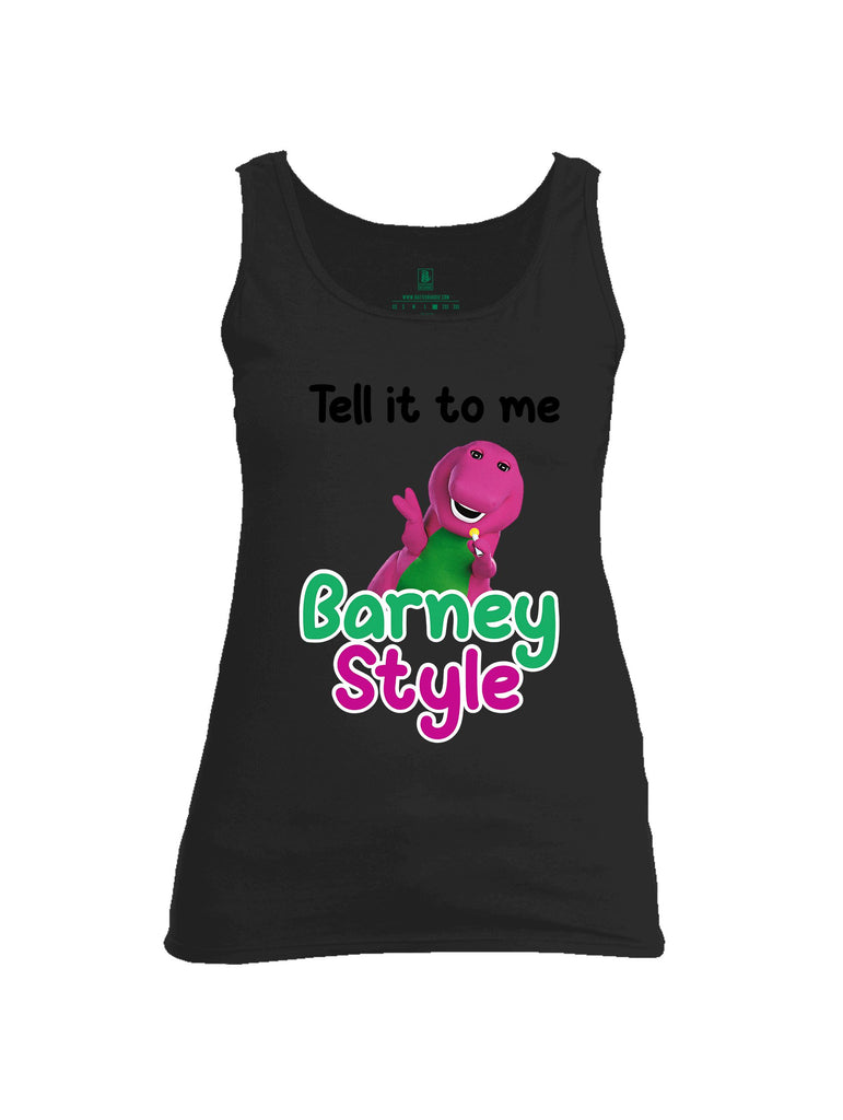 Battleraddle Tell It To Me Barney Style  Pearl Green Sleeves Women Cotton Cotton Tank Top