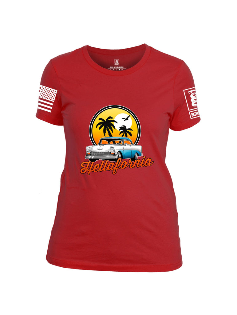 Battleraddle Hellafornia Chevy 56 White Sleeves Women Cotton Crew Neck T-Shirt