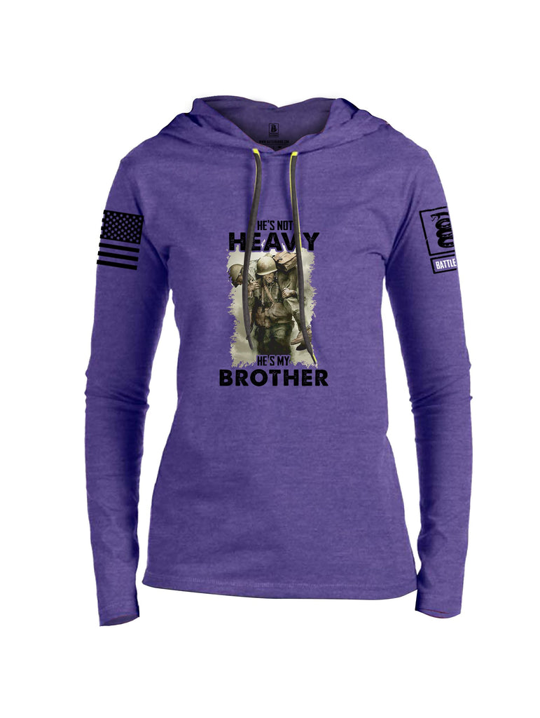 Battleraddle He'S Not Heavy He'S My Brother Black Sleeves Women Cotton Thin Cotton Lightweight Hoodie