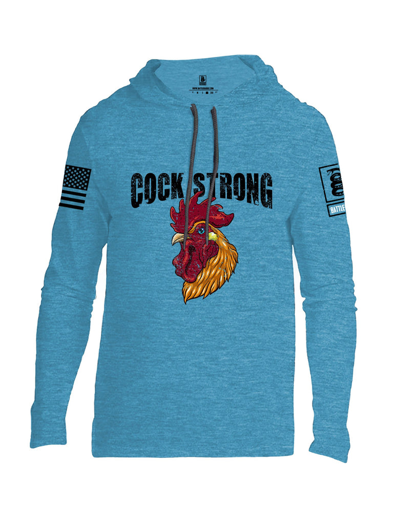 Battleraddle Cock Strong Black Sleeves Men Cotton Thin Cotton Lightweight Hoodie