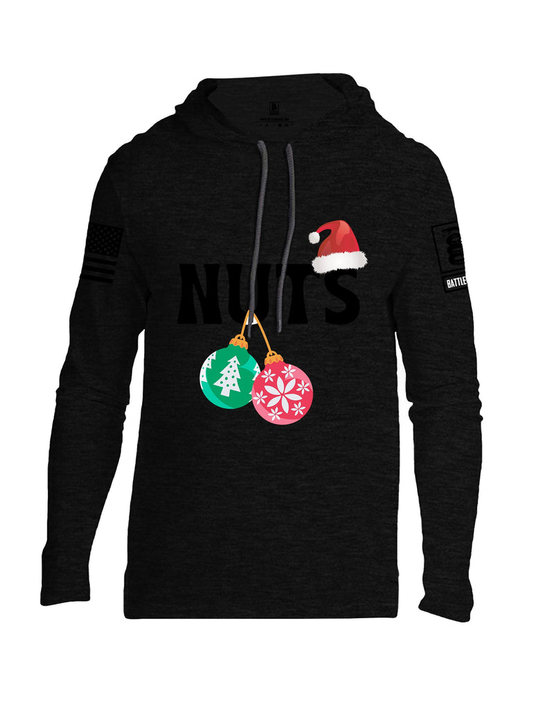 Battleraddle Nuts Christmas Black Sleeves Men Cotton Thin Cotton Lightweight Hoodie