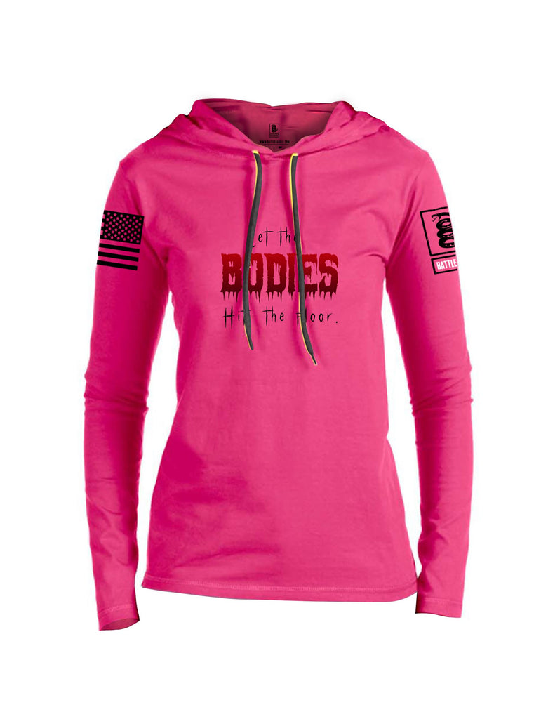 Battleraddle Let The Bodies Hit The Floor  Black Sleeves Women Cotton Thin Cotton Lightweight Hoodie