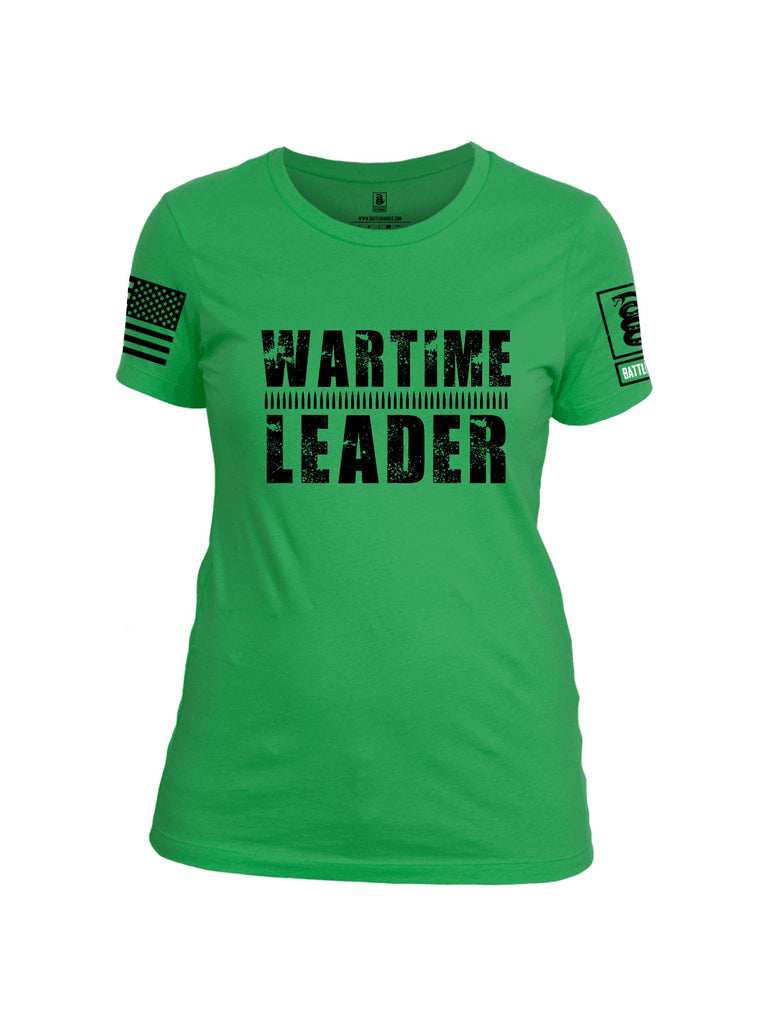 Battleraddle Wartime Leader  Black Sleeves Women Cotton Crew Neck T-Shirt