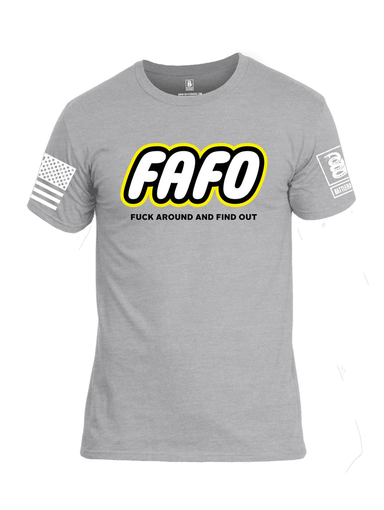 Battleraddle Fafo  White Sleeves Men Cotton Crew Neck T-Shirt