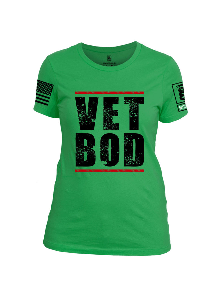 Battleraddle Vet Bod  Black Sleeves Women Cotton Crew Neck T-Shirt