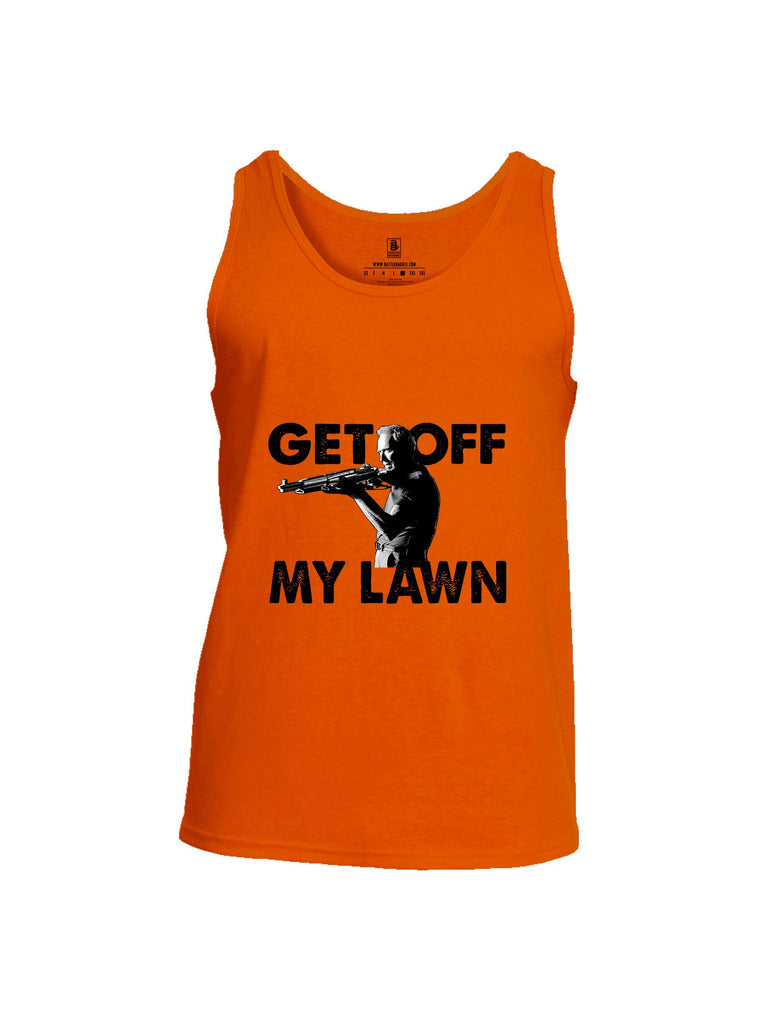 Battleraddle Get Off My Lawn Black Sleeves Men Cotton Cotton Tank Top