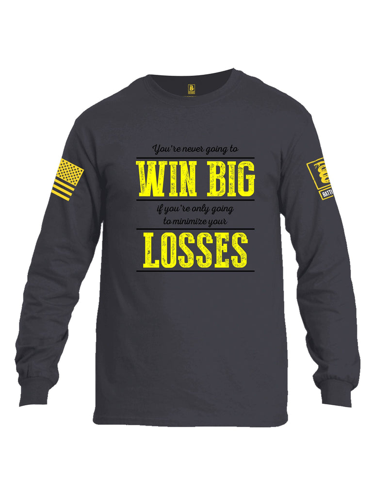 Battleraddle You'Re Never Going To Win Big  Yellow Sleeves Men Cotton Crew Neck Long Sleeve T Shirt