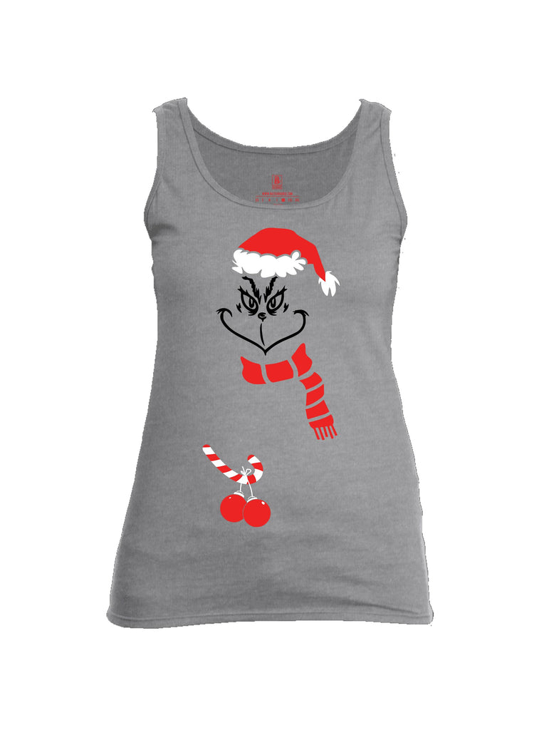 Battleraddle Grinch Christmas Balls Red Sleeves Women Cotton Cotton Tank Top