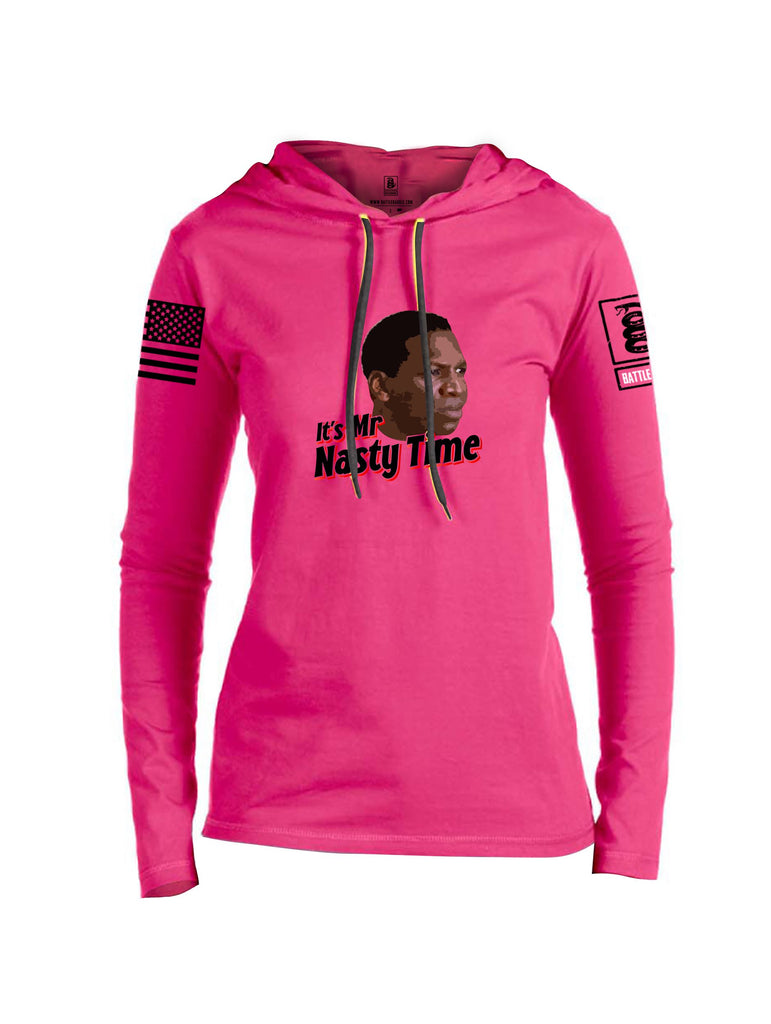 Battleraddle Its Mr Nasty Time Black Sleeves Women Cotton Thin Cotton Lightweight Hoodie
