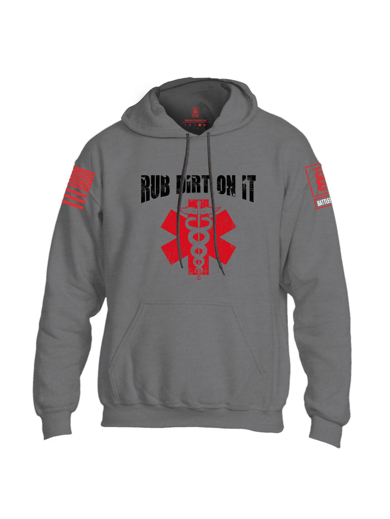 Battleraddle Rub Dirt On It Red Sleeves Uni Cotton Blended Hoodie With Pockets
