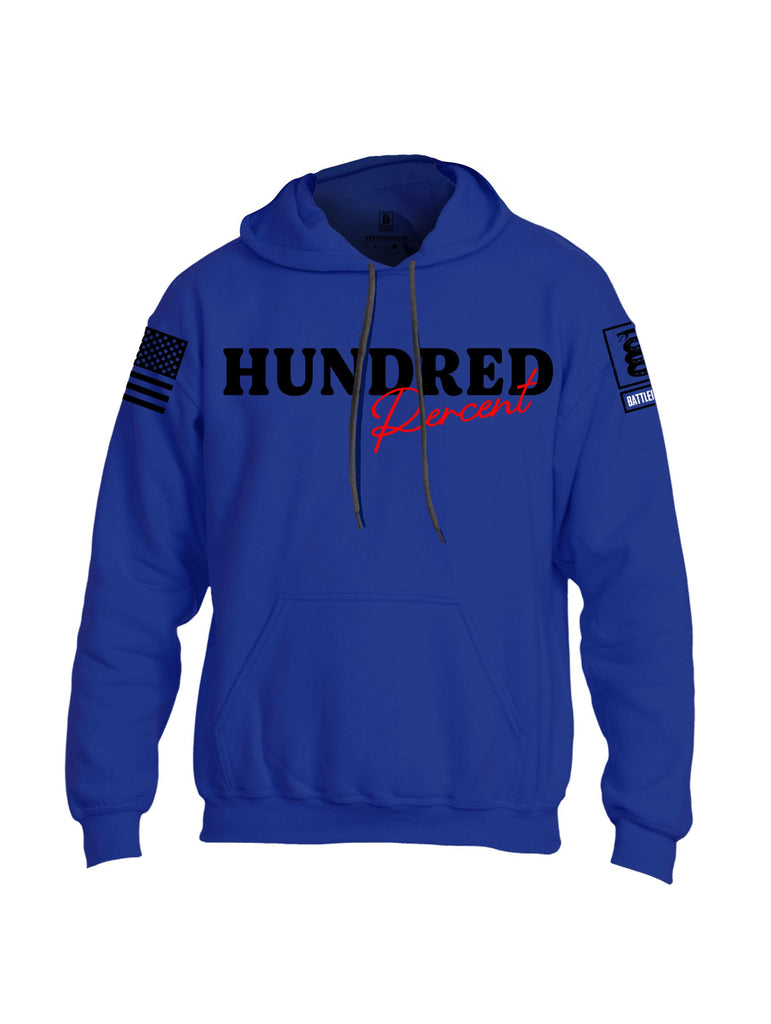 Battleraddle Hundred Percent Black Sleeves Uni Cotton Blended Hoodie With Pockets