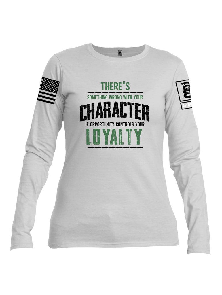 Battleraddle There'S Something Wrong With Your Character Black Sleeves Women Cotton Crew Neck Long Sleeve T Shirt