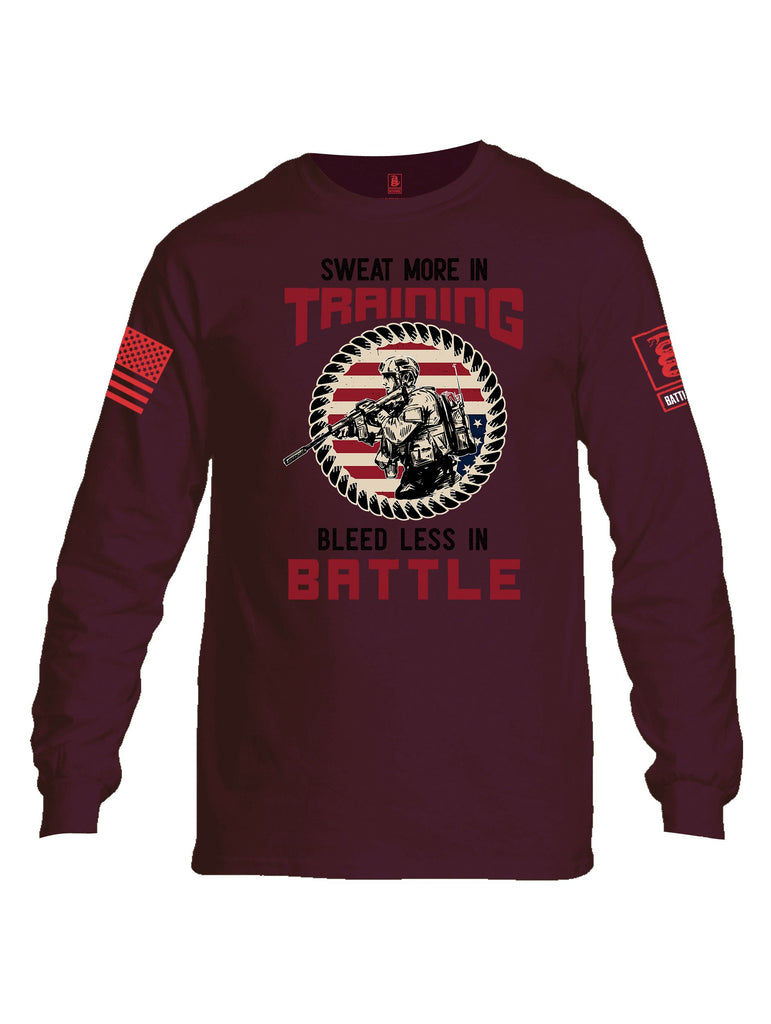 Battleraddle Sweat More In Training  Red Sleeves Men Cotton Crew Neck Long Sleeve T Shirt