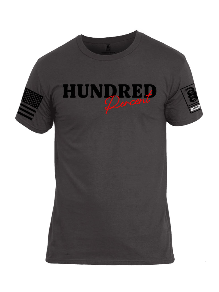 Battleraddle Hundred Percent Black Sleeves Men Cotton Crew Neck T-Shirt