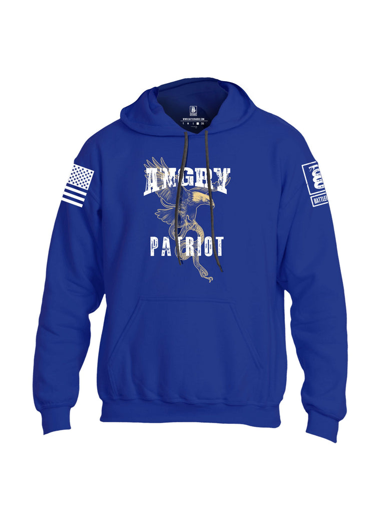 Battleraddle Angry Patriot Eagle  White Sleeves Uni Cotton Blended Hoodie With Pockets