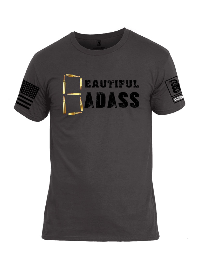 Battleraddle Beautiful Badass Black Sleeves Men Cotton Crew Neck T-Shirt