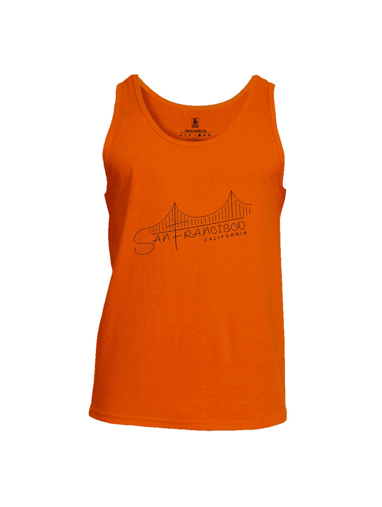 Battleraddle San Francisco California Bridge Line Black Sleeves Men Cotton Cotton Tank Top