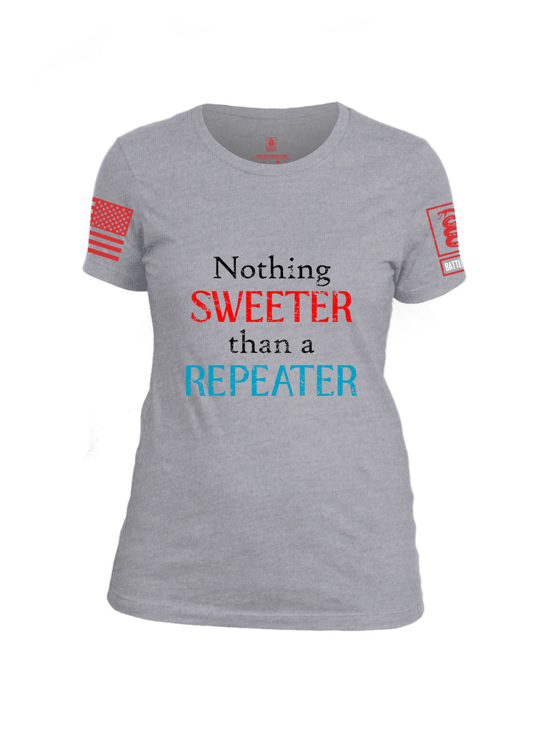 Battleraddle Nothing Sweeter Than A Repeater Red Sleeves Women Cotton Crew Neck T-Shirt
