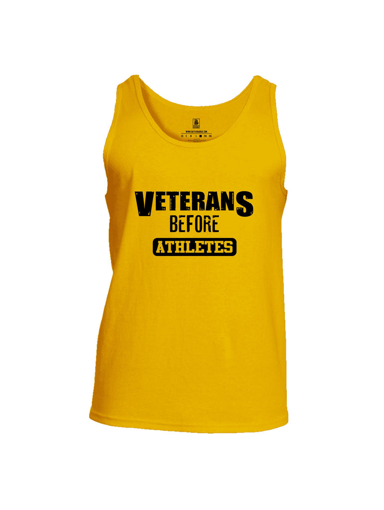 Battleraddle Veterans Before Athletes Black Sleeves Men Cotton Cotton Tank Top