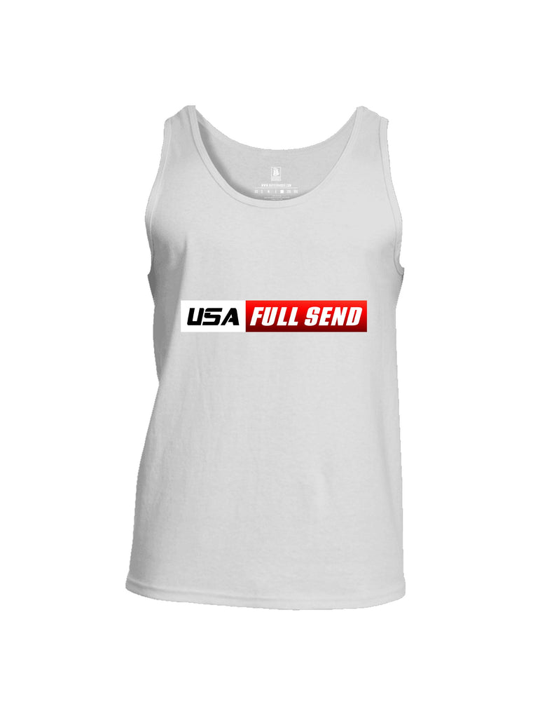 Battleraddle Usa Full Send White Sleeves Men Cotton Cotton Tank Top