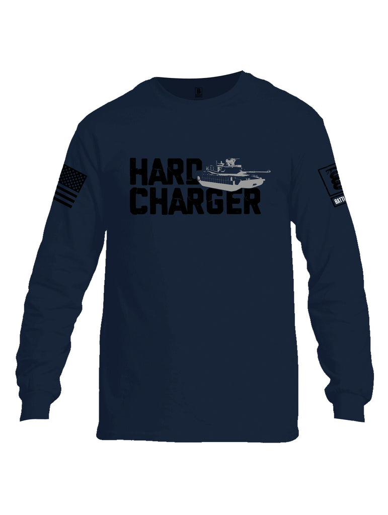 Battleraddle Hard Charger Black Sleeves Men Cotton Crew Neck Long Sleeve T Shirt