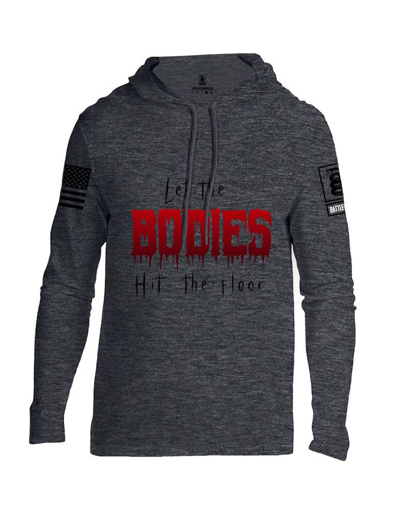 Battleraddle Let The Bodies Hit The Floor  Black Sleeves Men Cotton Thin Cotton Lightweight Hoodie