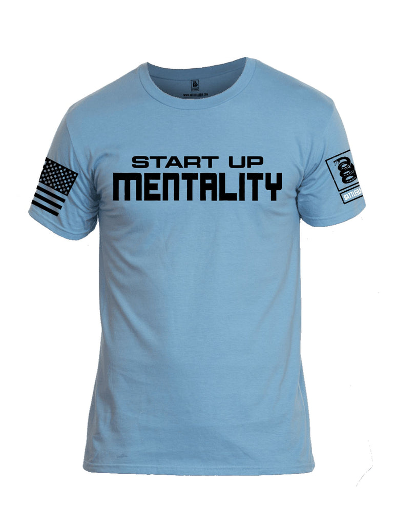 Battleraddle Start Up Mentality  Black Sleeves Men Cotton Crew Neck T-Shirt