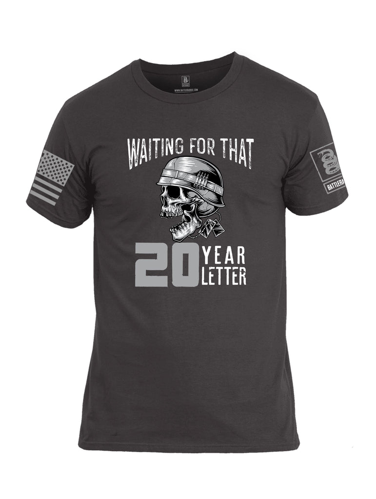 Battleraddle Waiting For That 20 Year Letter Grey Sleeves Men Cotton Crew Neck T-Shirt