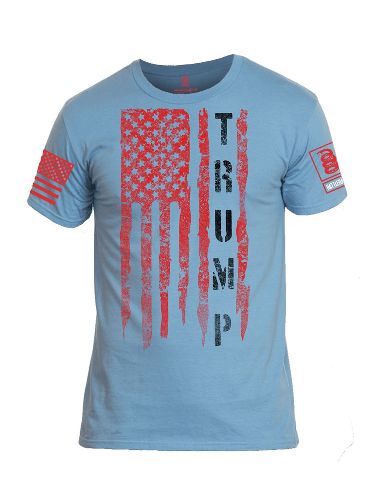 Battleraddle Flag Trump  Red Sleeves Men Cotton Crew Neck T-Shirt