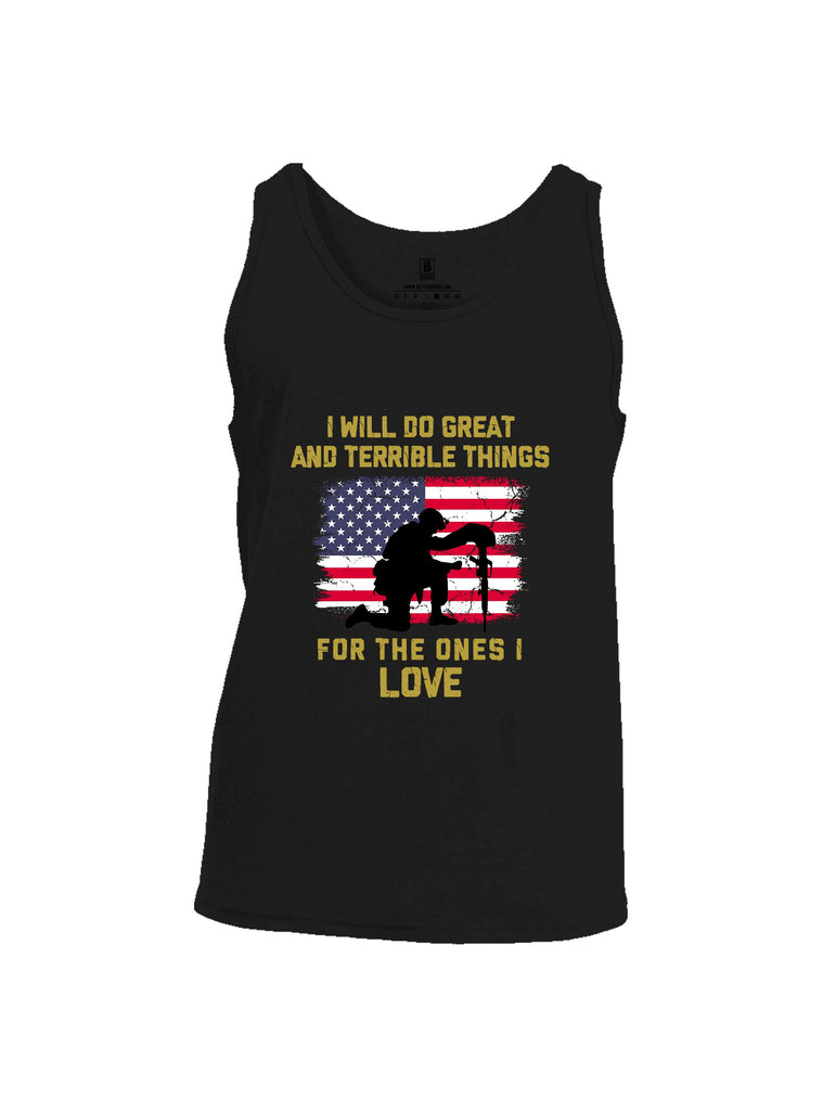 Battleraddle I Will Do Great  Black Sleeves Men Cotton Cotton Tank Top