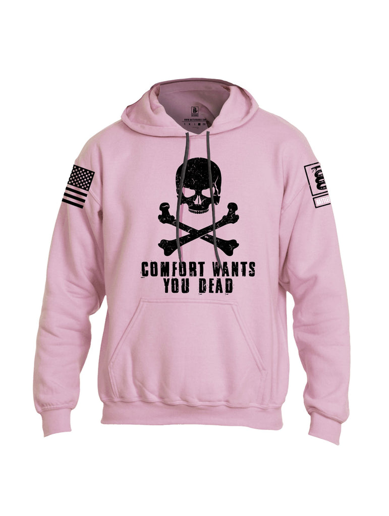 Battleraddle Comfort Wants You Dead Black Sleeves Uni Cotton Blended Hoodie With Pockets