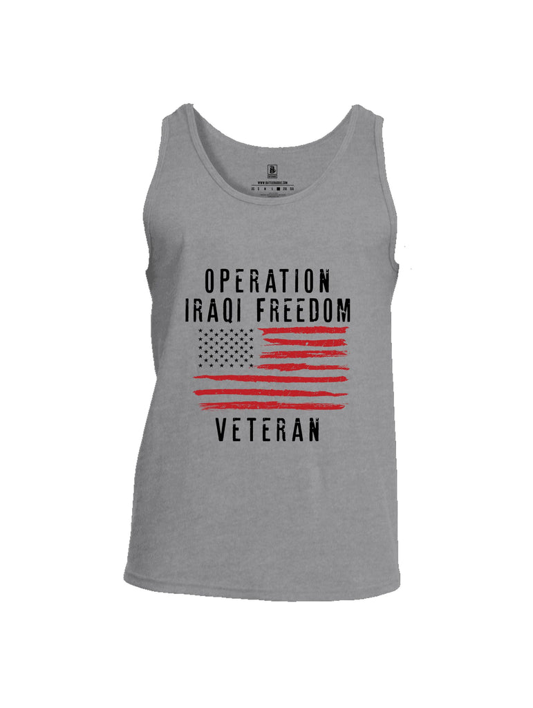 Battleraddle Operation Iraqi Freedom Veteran Black Sleeves Men Cotton Cotton Tank Top