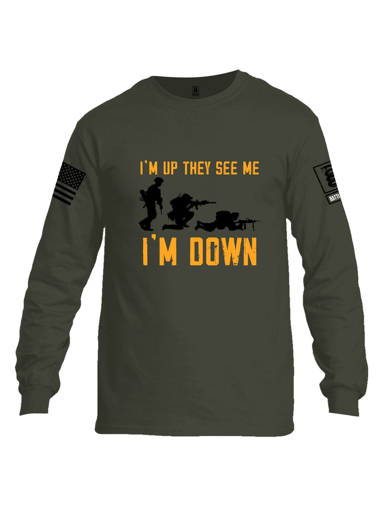 Battleraddle Im Up They See Me   Black Sleeves Men Cotton Crew Neck Long Sleeve T Shirt