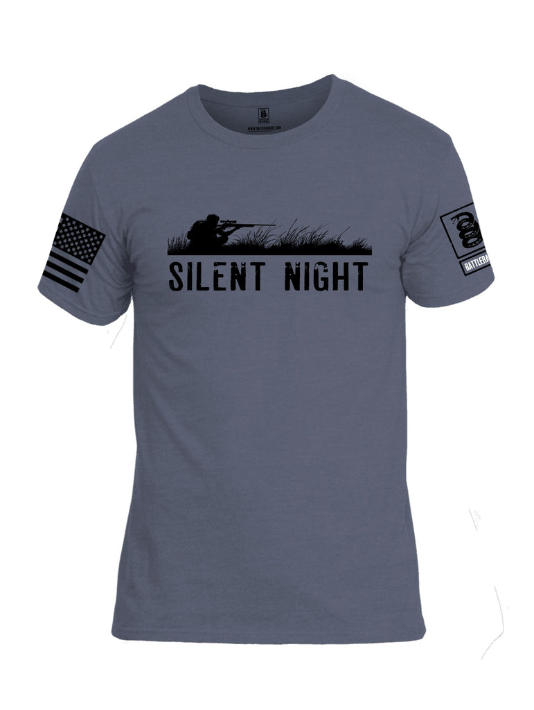 Battleraddle Silent Night  Black Sleeves Men Cotton Crew Neck T-Shirt