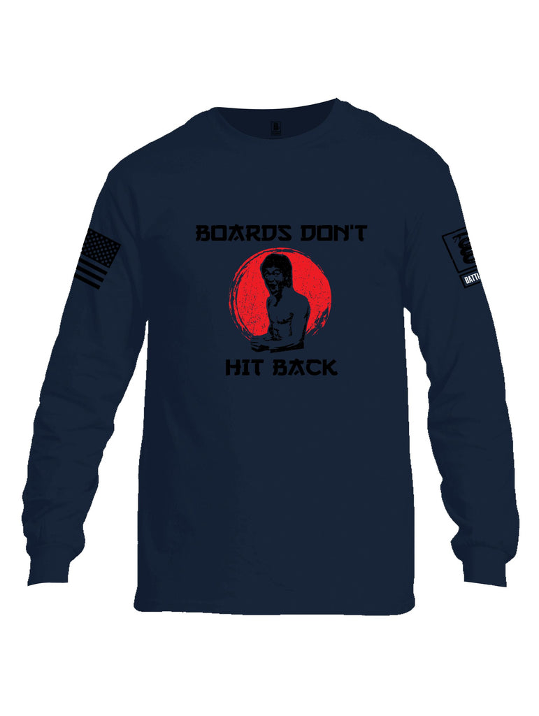 Battleraddle Boards Don'T Hit Back Black Sleeves Men Cotton Crew Neck Long Sleeve T Shirt