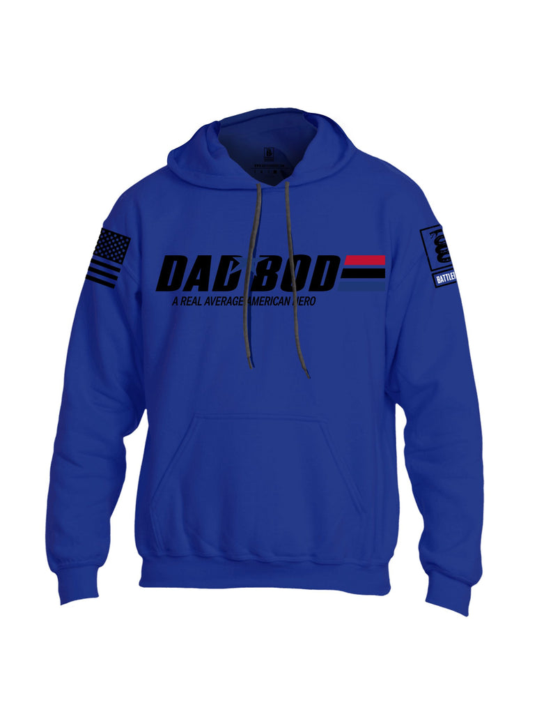 Battleraddle Dad Bod A Real Average American Hero  Black Sleeves Uni Cotton Blended Hoodie With Pockets