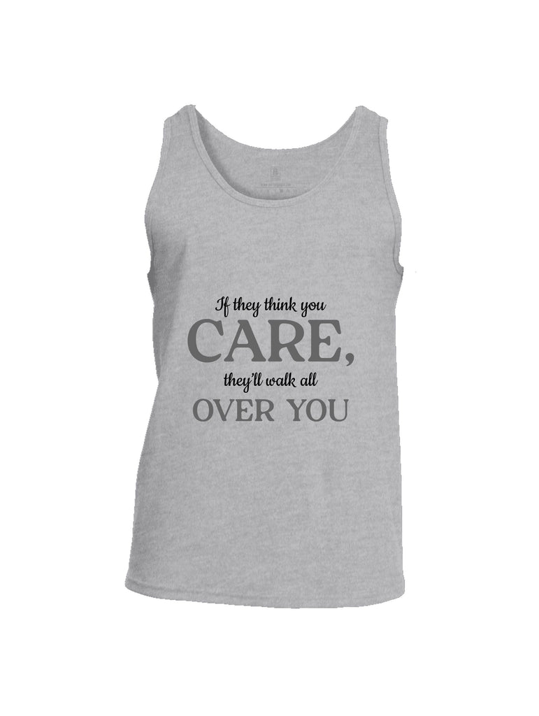 Battleraddle If They Think You Care Grey Sleeves Men Cotton Cotton Tank Top