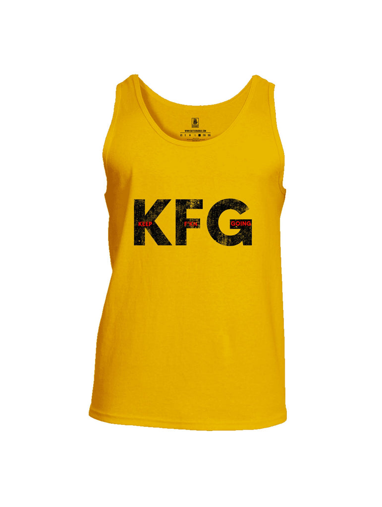 Battleraddle Keep F'Kn Going Black Sleeves Men Cotton Cotton Tank Top