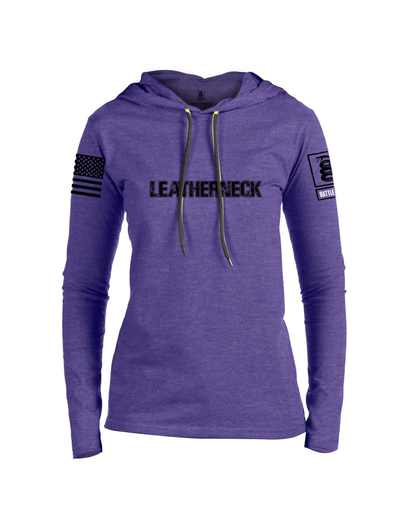 Battleraddle Leatherneck Black Sleeves Women Cotton Thin Cotton Lightweight Hoodie