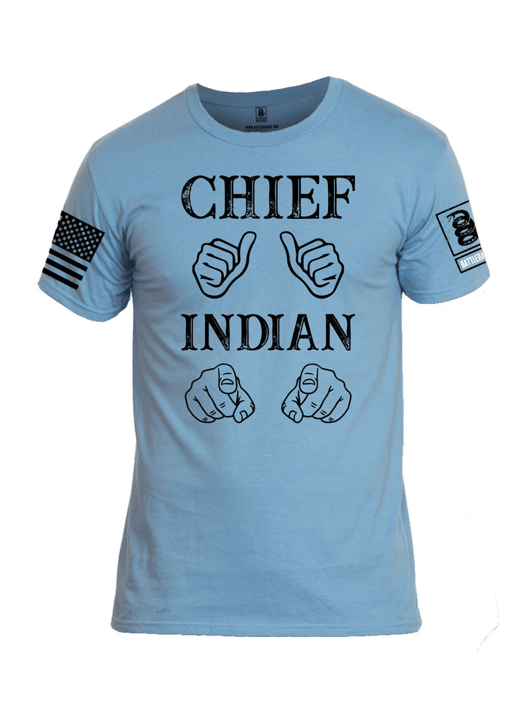 Battleraddle Chief Indian  Black Sleeves Men Cotton Crew Neck T-Shirt