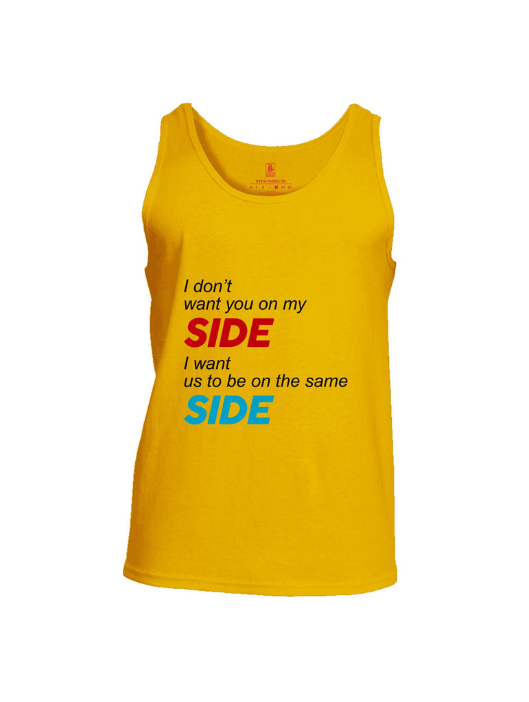 Battleraddle I Don'T Want You On My Side Red Sleeves Men Cotton Cotton Tank Top