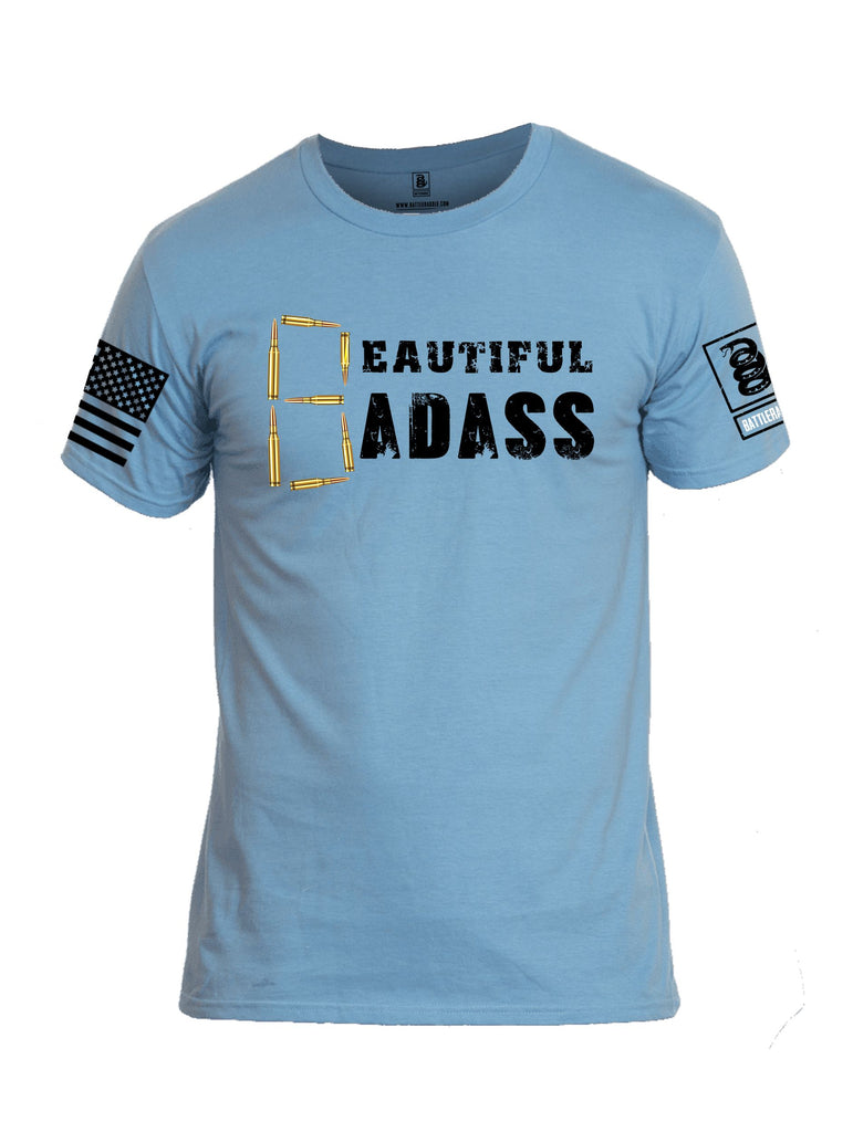 Battleraddle Beautiful Badass Black Sleeves Men Cotton Crew Neck T-Shirt