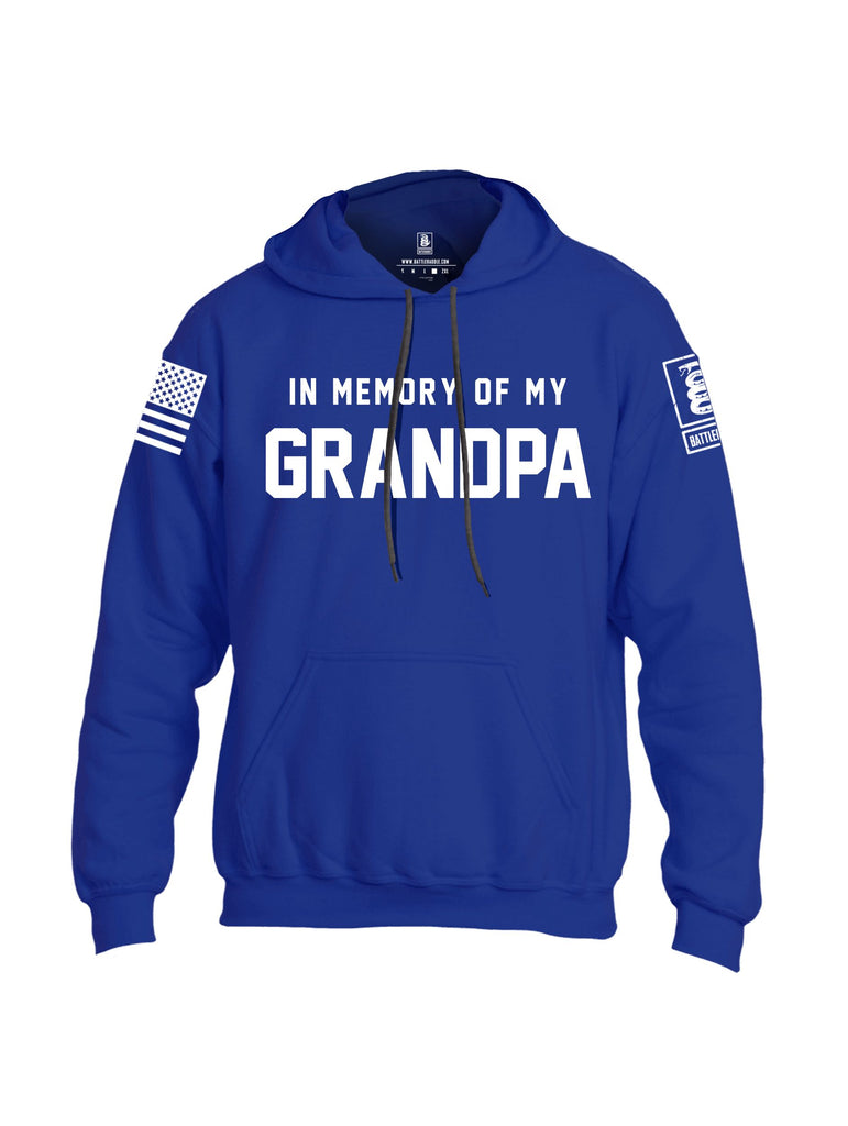 Battleraddle In Memory Of My Grandpa White Sleeves Uni Cotton Blended Hoodie With Pockets